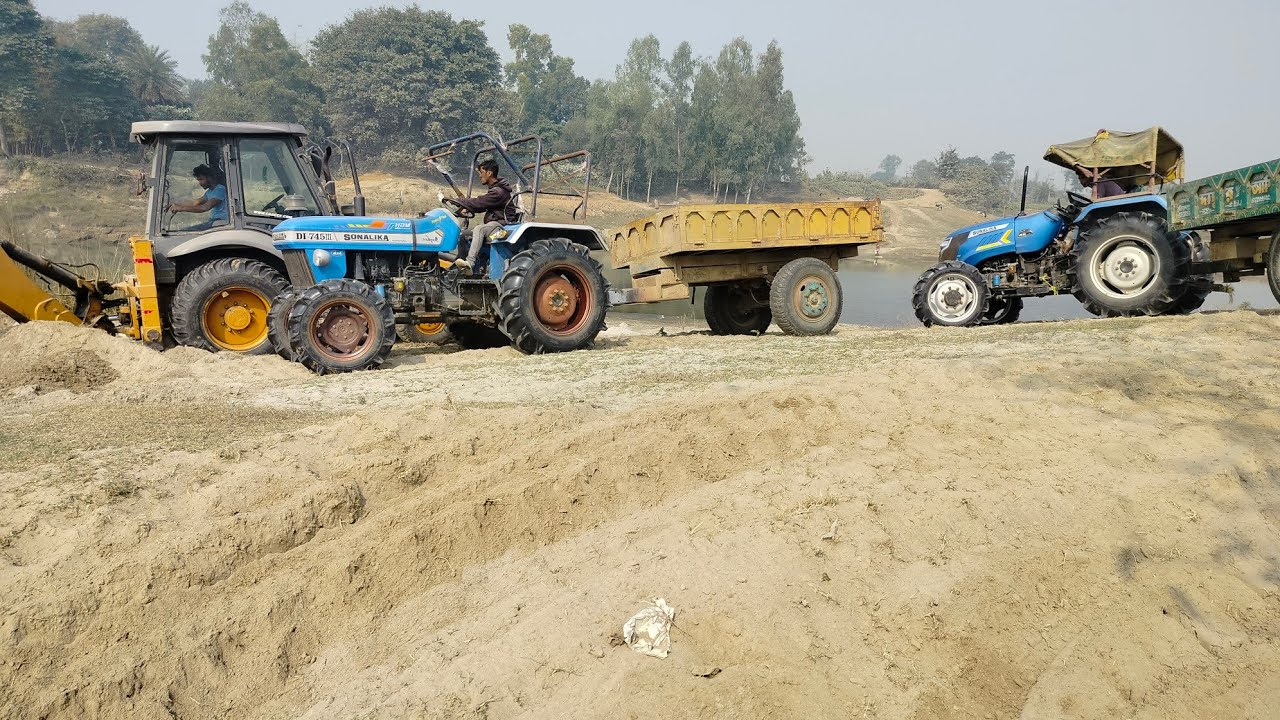 4x4 Tractor Stuck & JCB Loading Action: Sonalika Tiger, John Deere, New Holland, Mahindra, Swaraj