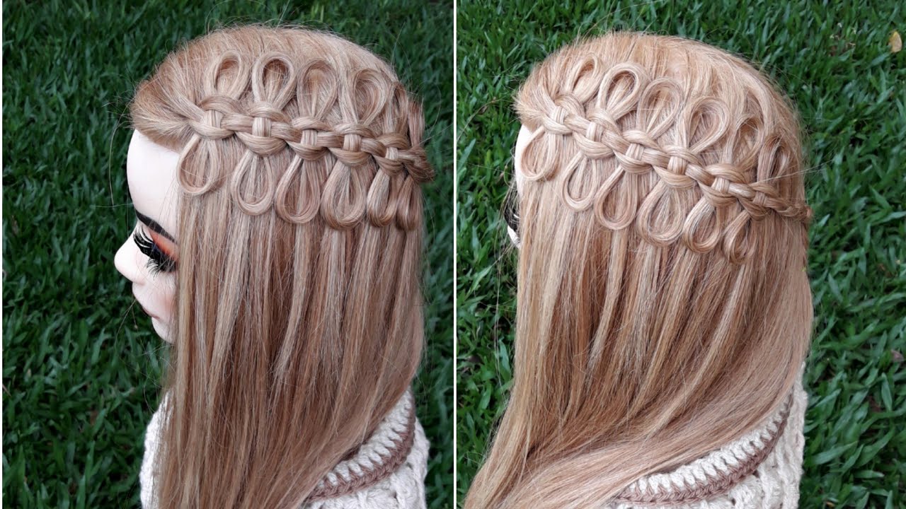 Trenza cascada con moños | trenzas fáciles | La reina de las trenzas