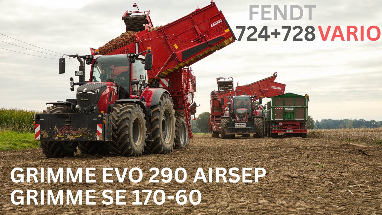 Fendt 724 + Fendt 728 Vario mit Grimme Roder | Lohnunternehmen Nordmann im Einsatz
