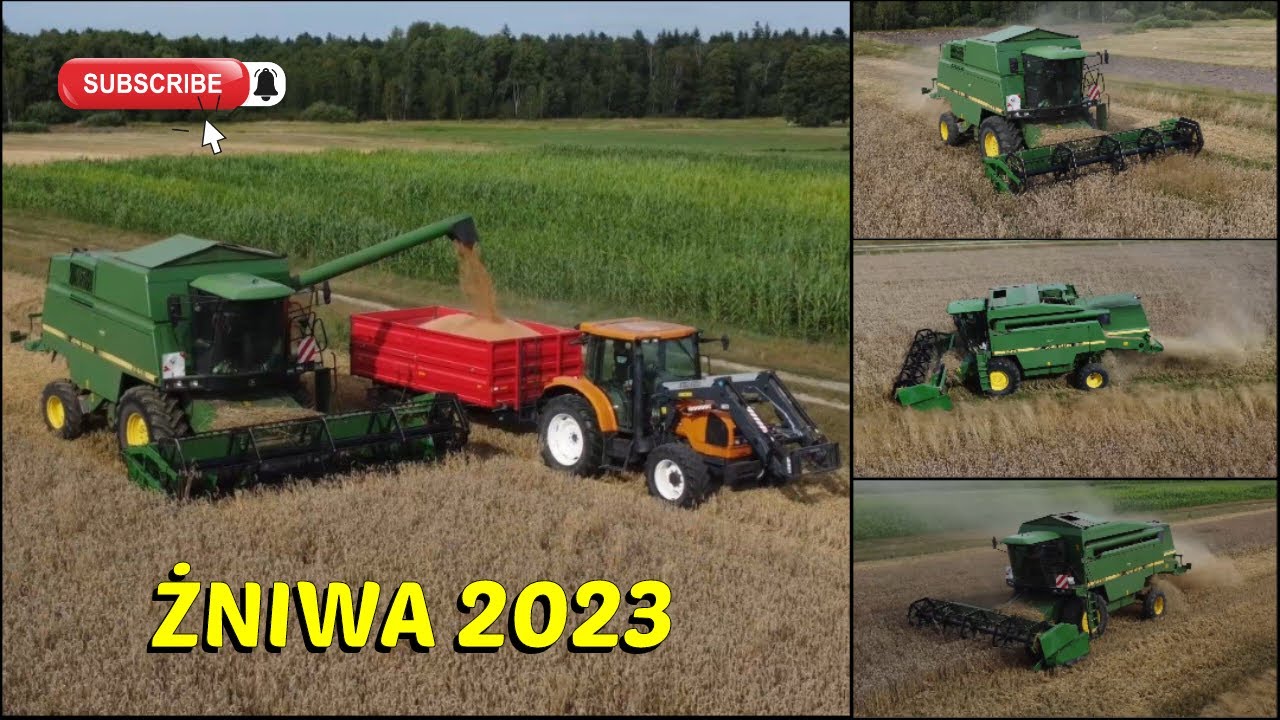 JOHN DEERE 2258 W AKCJI PSZENICA Z LOTU PTAKA & RENAULT ARES 540 RZ 🚜 ZIELONE ŻNIWA 2023 W 4K 🌿