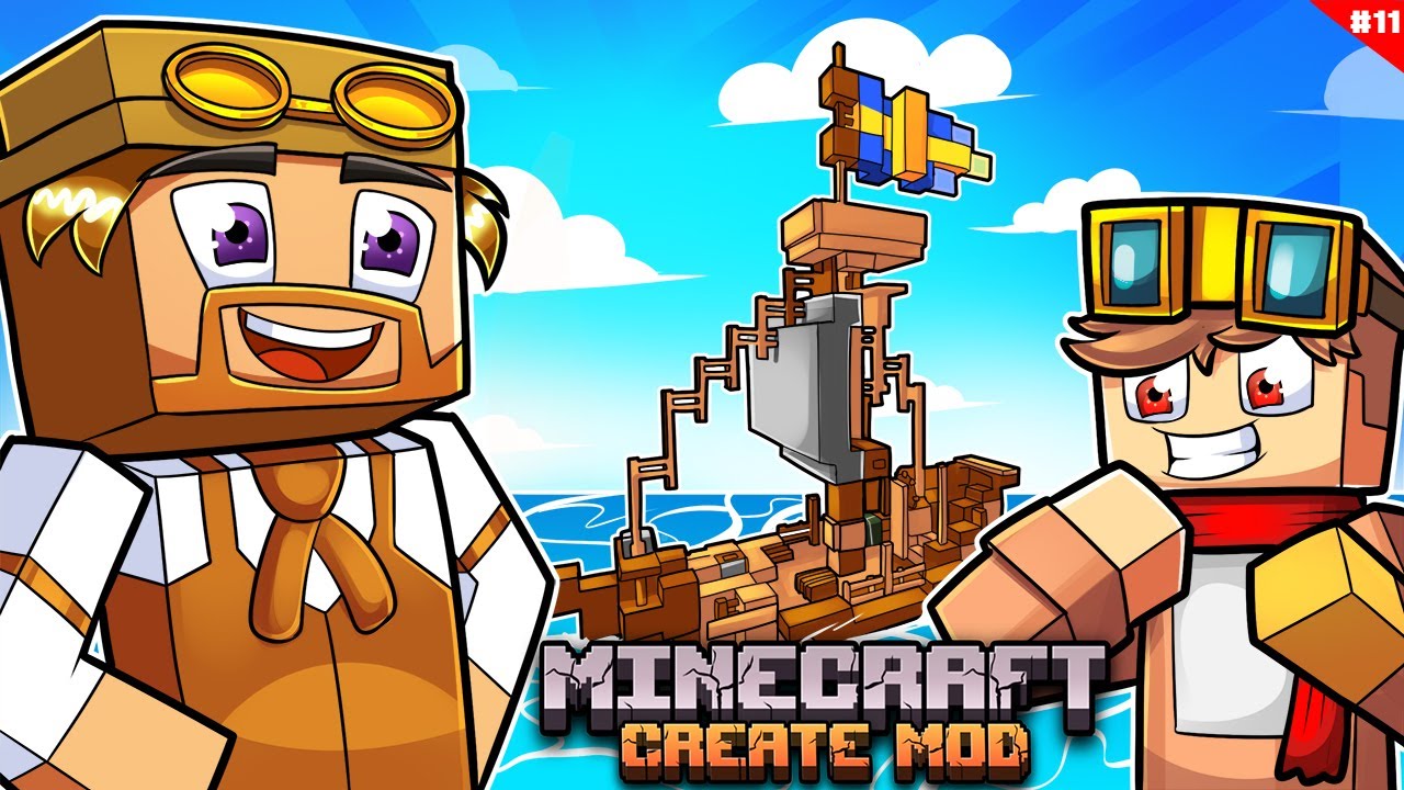 How To Build A Boat That Moves Using The Create Mod In Minecraft! - Day 11