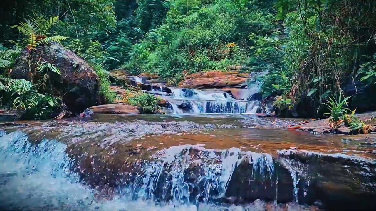 Mountain River Waterfall Flowing | Water Sounds, Nature White Noise, River Sounds for Sleeping