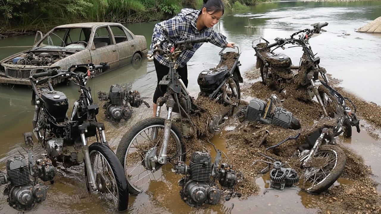 Silent Determination of a Mechanic Girl Rebuilding Abandoned Motorcycle Engines from Scratch