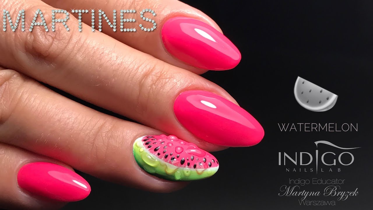 Arbuz zdobienie krok po kroku - INDIGO Nails - nail art na paznokcie - Martines by Martyna Bryzek