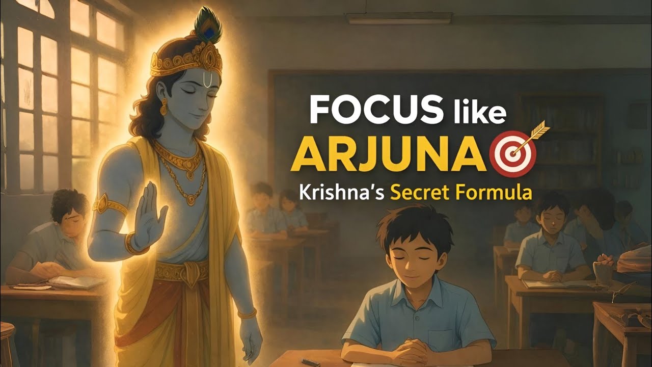 How to Increase FOCUS like Arjuna? 🏹 Krishna's 5 Steps Formula for Students
