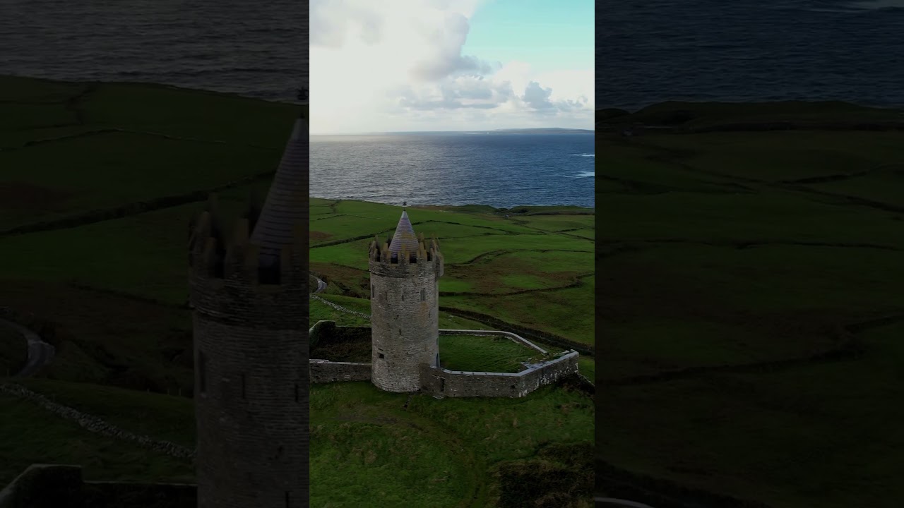 Beautiful castle on the coast of Ireland 🇮🇪 🍀 #travel #ireland #drone