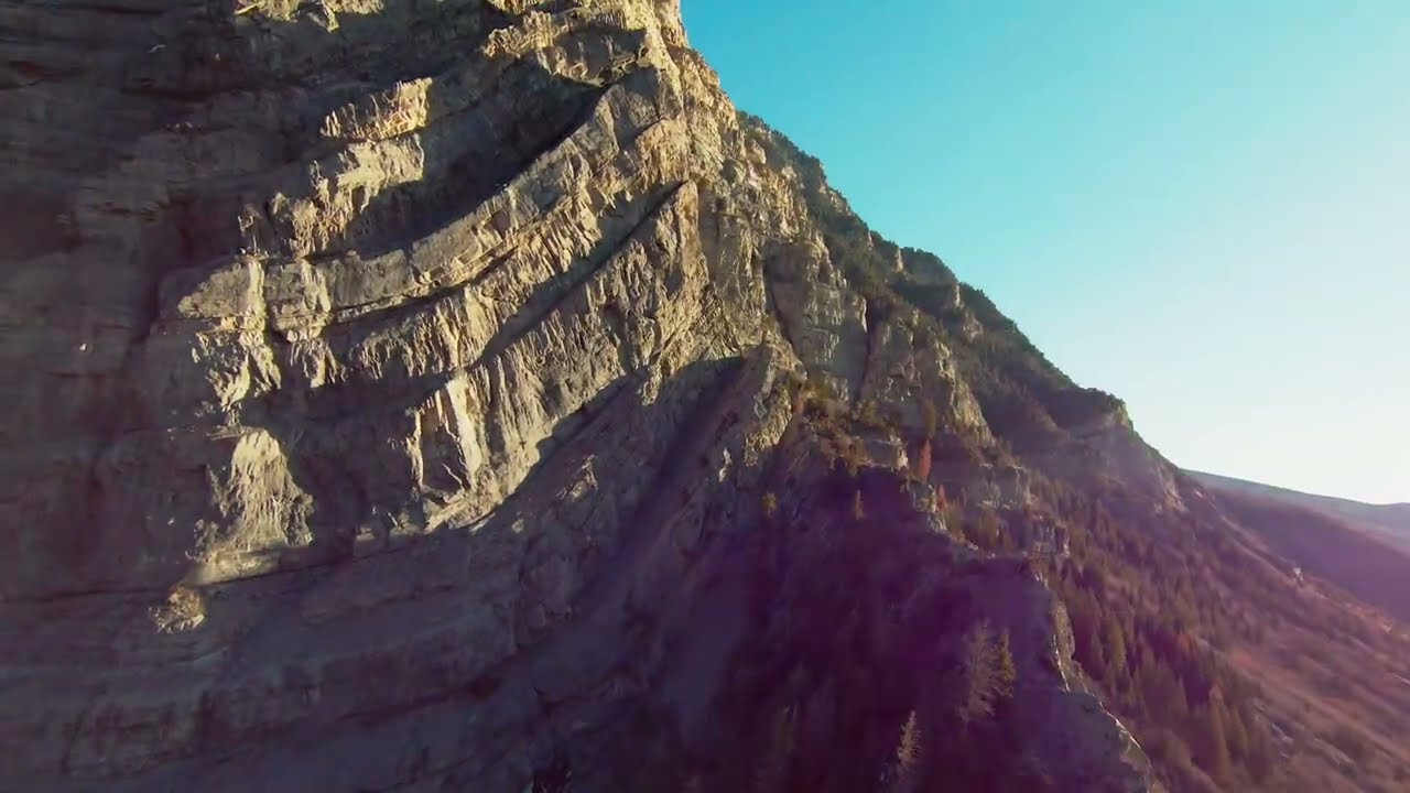 Drone FPV waterfall dive - Bridal Veil Falls, Utah