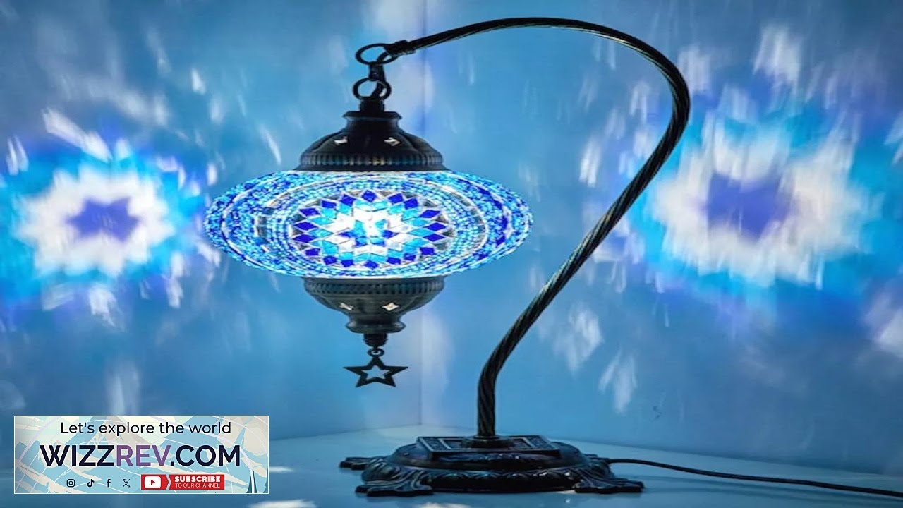 Turkish Moroccan Mosaic Colorful Table Bedside Desk Lamp Light Lampshade Blue Review