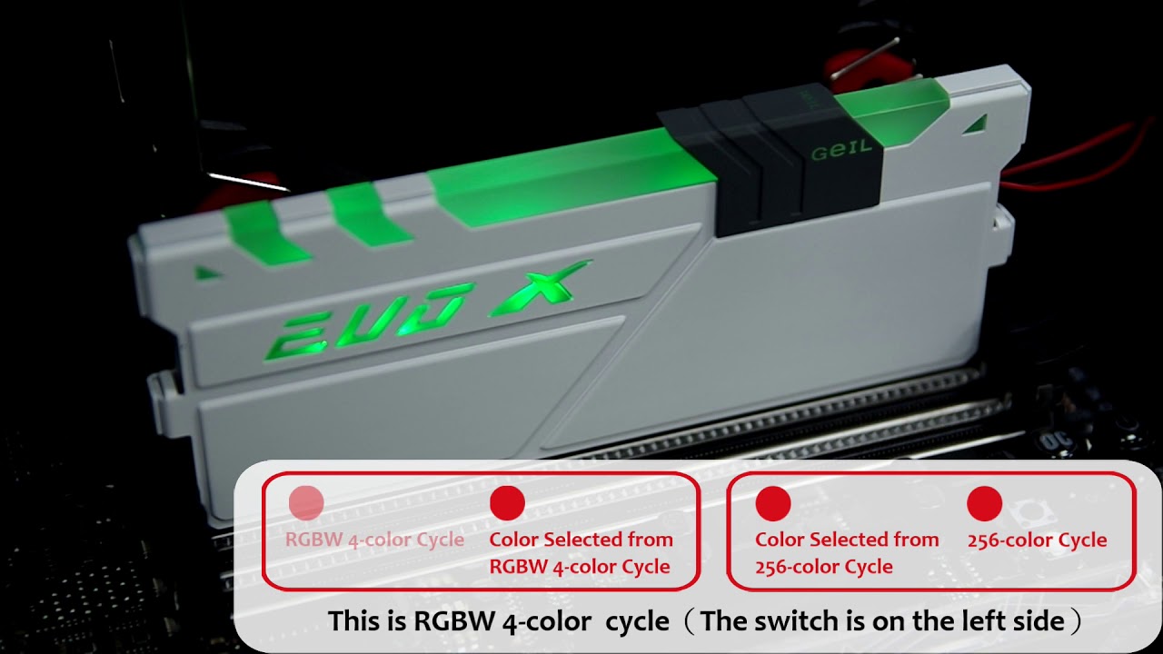 GeIL EVO X Gaming Memory Series - Advanced Manual LED Lighting Control