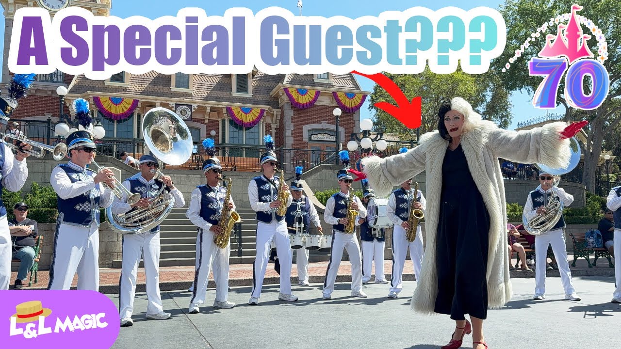 Disneyland Band 70th Celebration with Special Guest Cruella de Vil! | Main Street Mayhem & Music 🖤✨