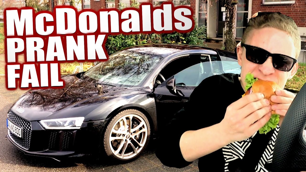 McDonalds PRANK FAIL - AUDI R8 2016 Rich Kid - McDonalds Roulette
