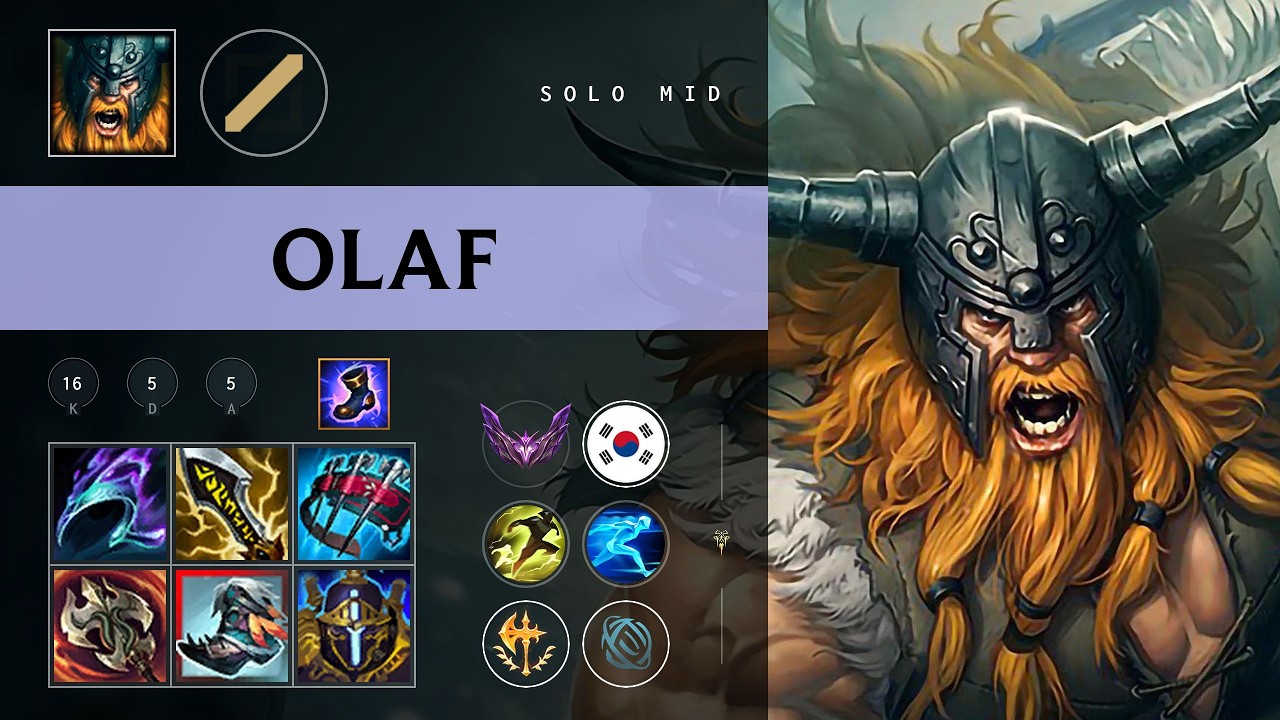 Olaf Mid vs Orianna - KR Master Patch 26.08