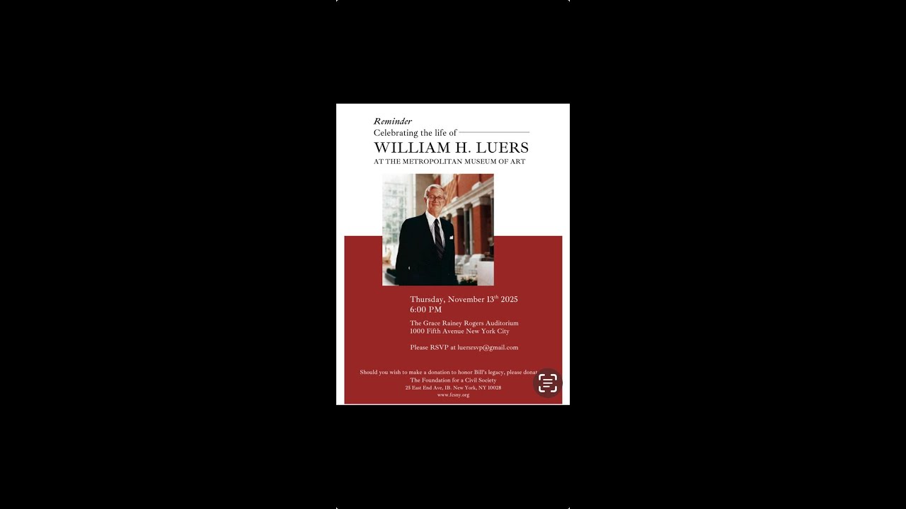 Ambassador Bill Luers Memorial at the MET Museum on November 13, 2025