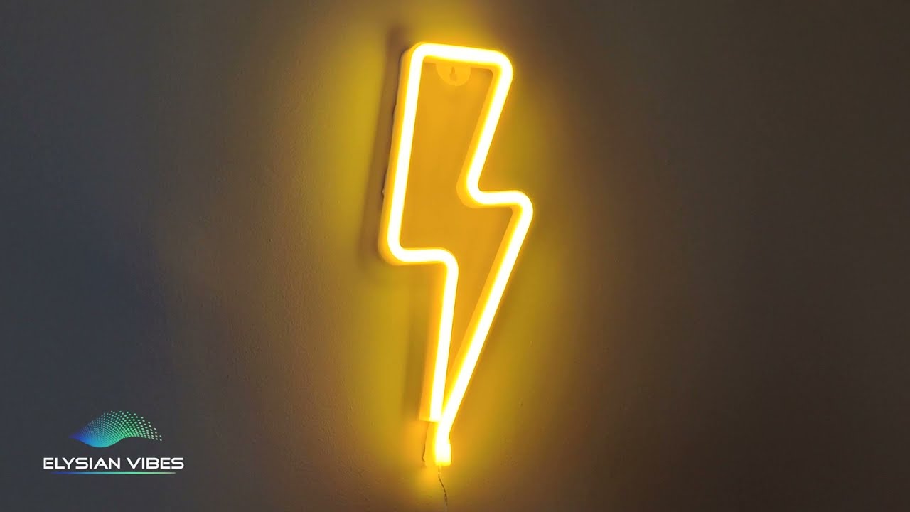 ELYSIAN VIBES LIGHTNING LED neon signs, neon wall sign, neon light sign - Dimmer and USB Charger