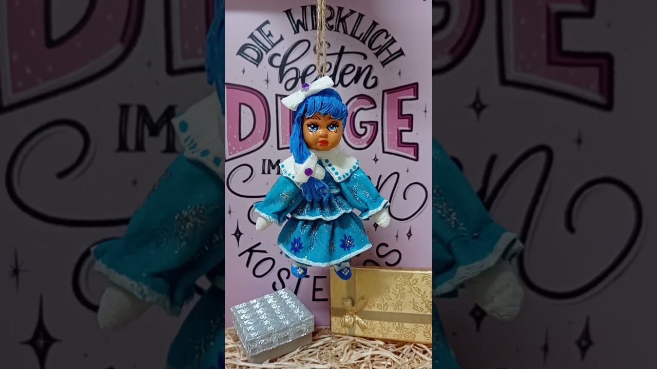 Handmade. Cotton toy. Ватная игрушка. Елочная игрушка. Мальвина. K&eacute;zzel k&eacute;szitett pamut j&aacute;t&eacute;k.