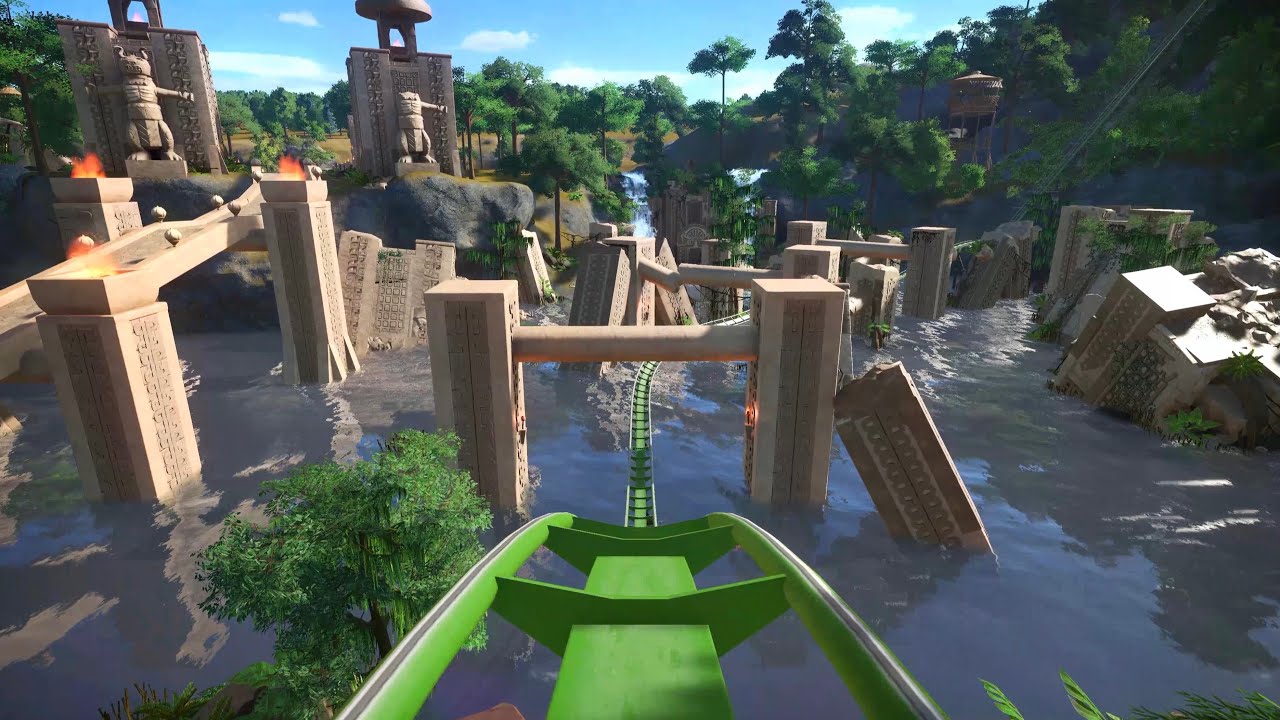 【4K60P】プラネットコースター ジェットコースター「危険な沼の呪い」/ ″Caligo″ Curse of the Swamp Roller Coaster at Planet Coaster