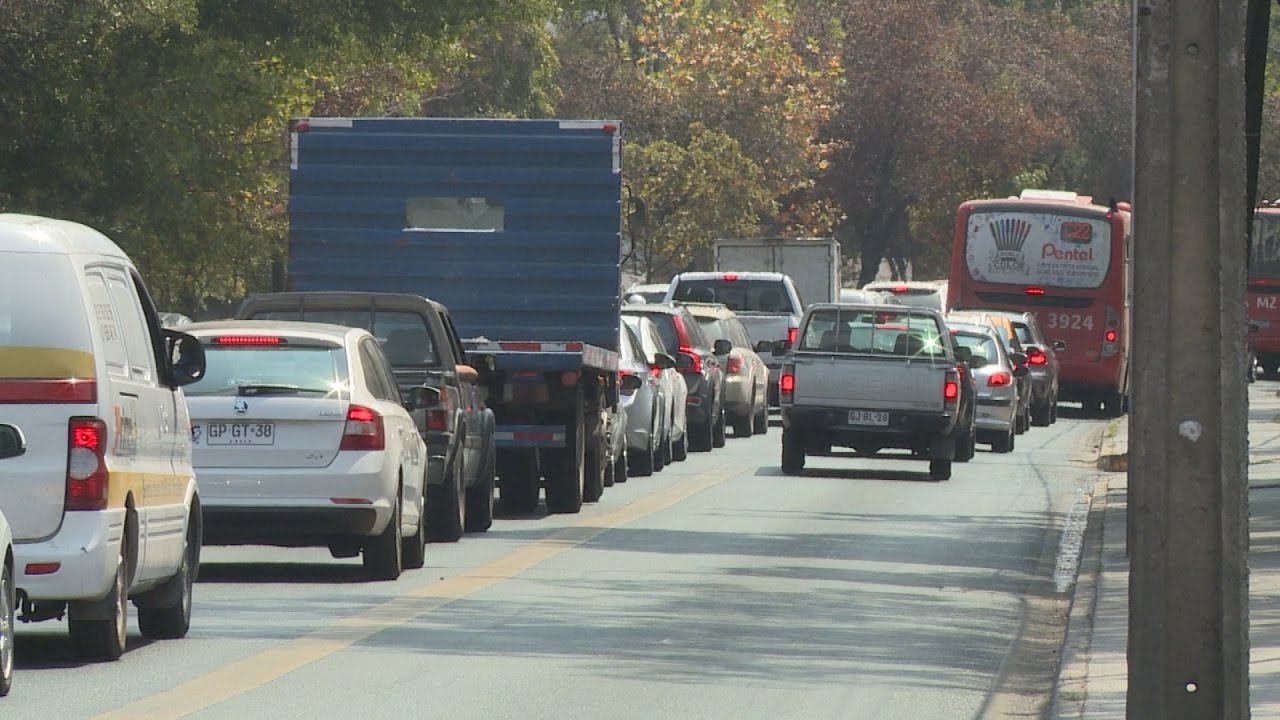 Congesti&oacute;n vehicular en Santiago
