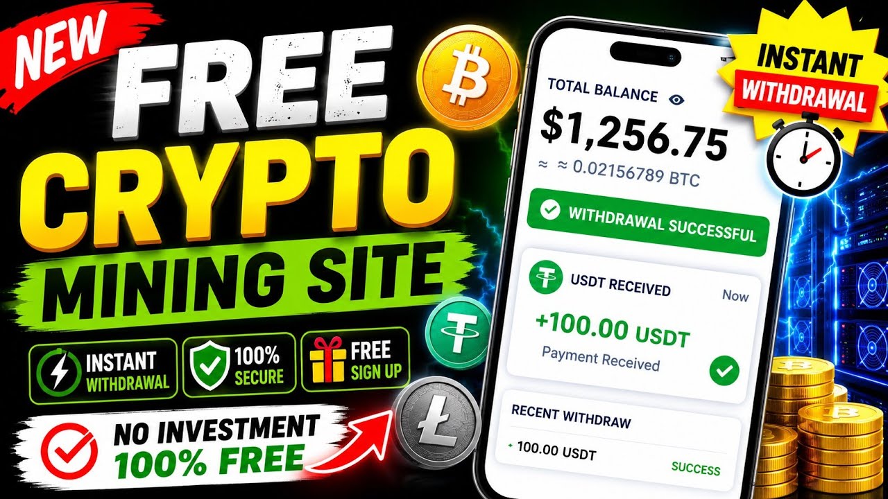 Best FREE Crypto Mining Website 2026 |Instant Withdrawal|Earn Bitcoin,USDT,Litecoin @KayaniG-hc2gr 