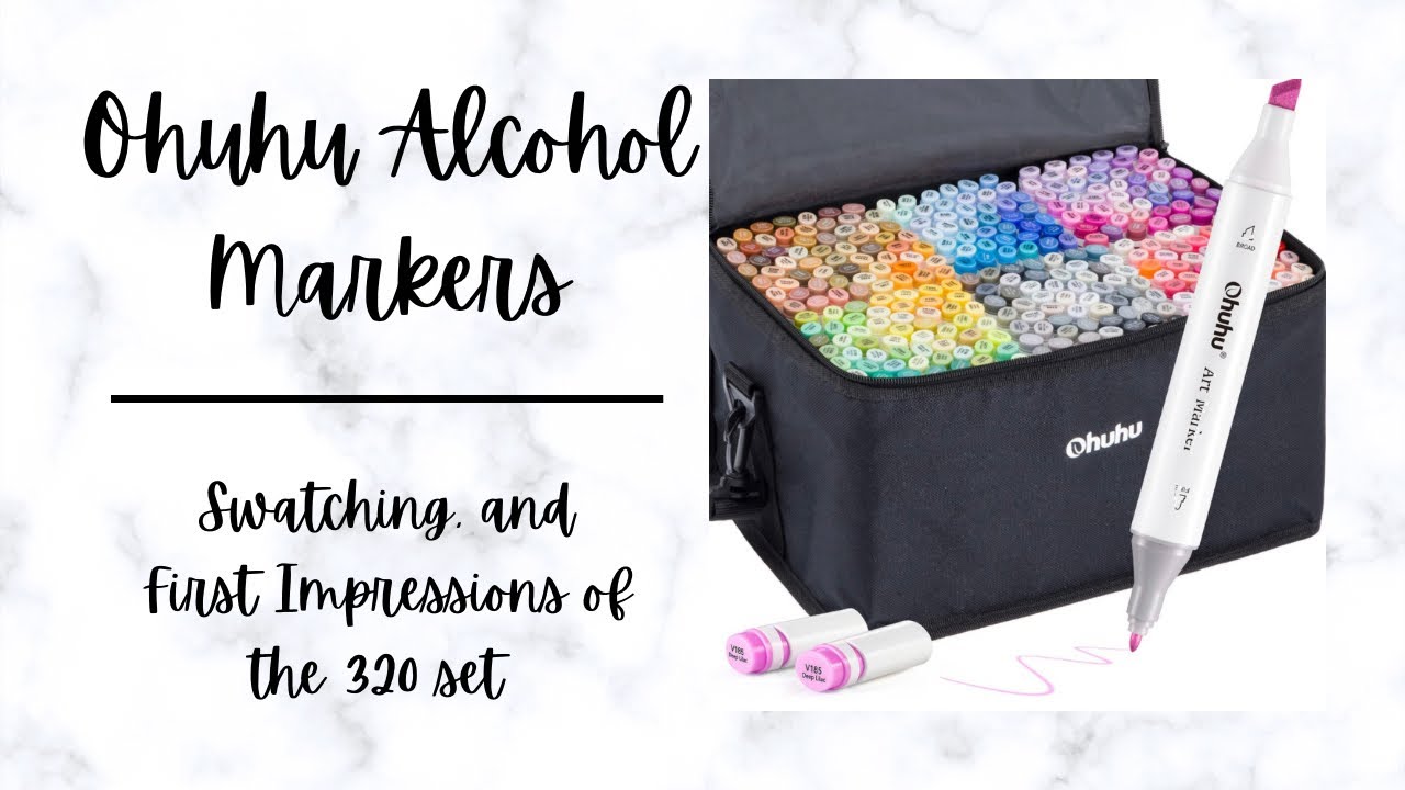 Swatching, Review, and FIRST IMPRESSIONS of the new 320 ohuhu marker set. PLUS- bonus color and chat