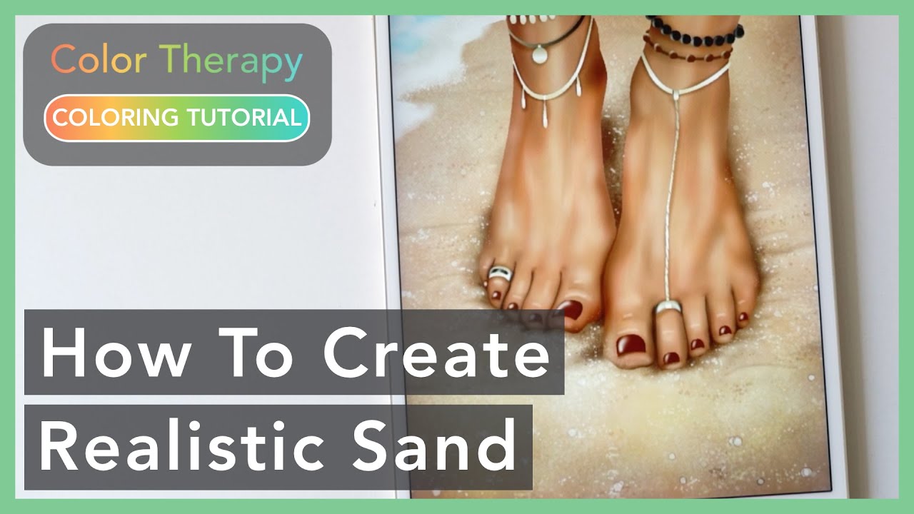Digital Painting Tutorial: How To Create Realistic Sand | Color Therapy Adult Coloring