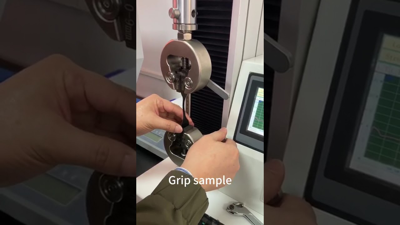Operation of single column touch screen tensile testing machine#testingmachine #touchscreen