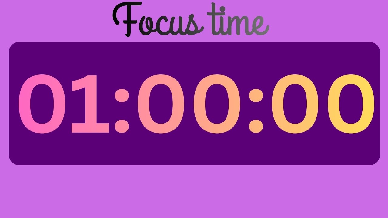 Đồng Hồ Đếm Ngược 1 Giờ 🧡 Focus Timer Nền Tím 🧡 ASMR Tick Tock | Tập Trung Sâu
