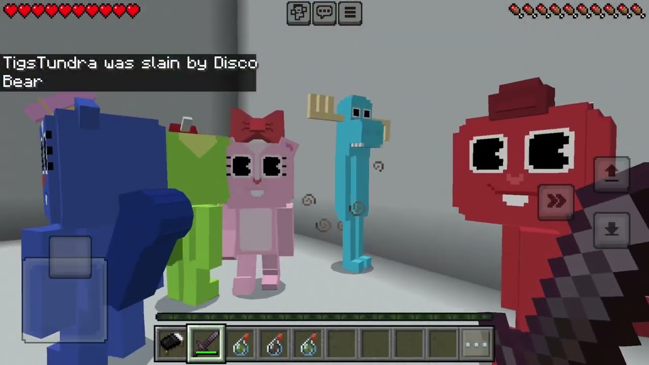 Me trying to kill HTF characters in Minecraft