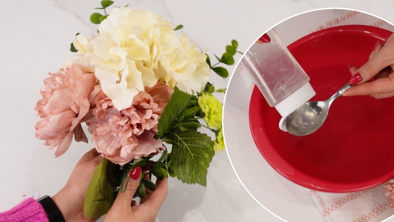 Don't throw away old artificial flowers! They will be as good as new in no time