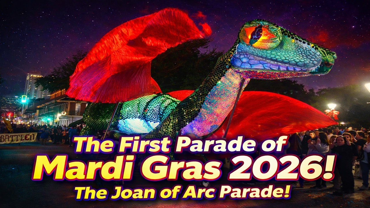 ПЕРВЫЙ ПАРАД сезона Марди Гра в Новом Орлеане 2026 года! Парад Krewe of Joan of Arc! 💜💚💛