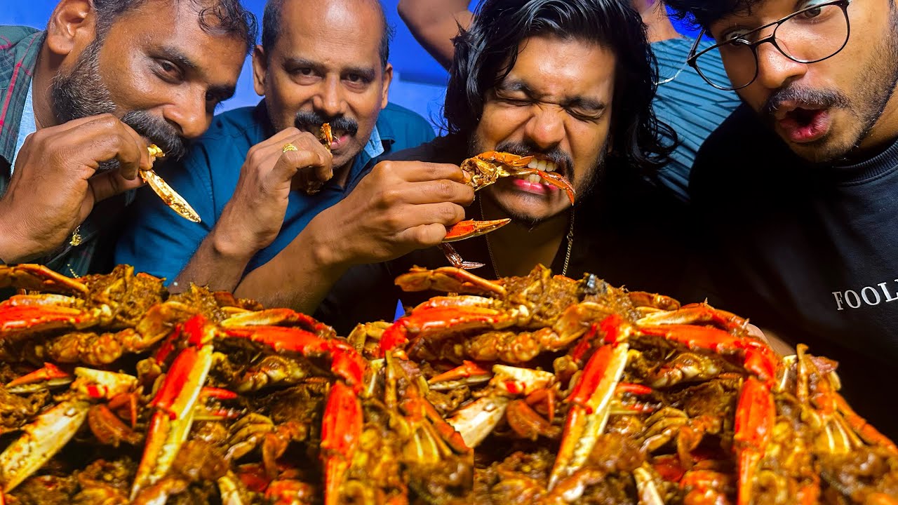 kerala style crab roast 20kg!!😱 | cooking and eating with family😋