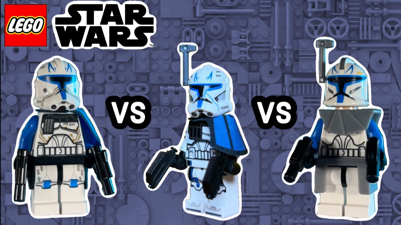 LEGO STAR WARS CAPITÁN REX FASE 1 VS FASE 2 VS FASE 2 UCS VENATOR COMPARATIVA