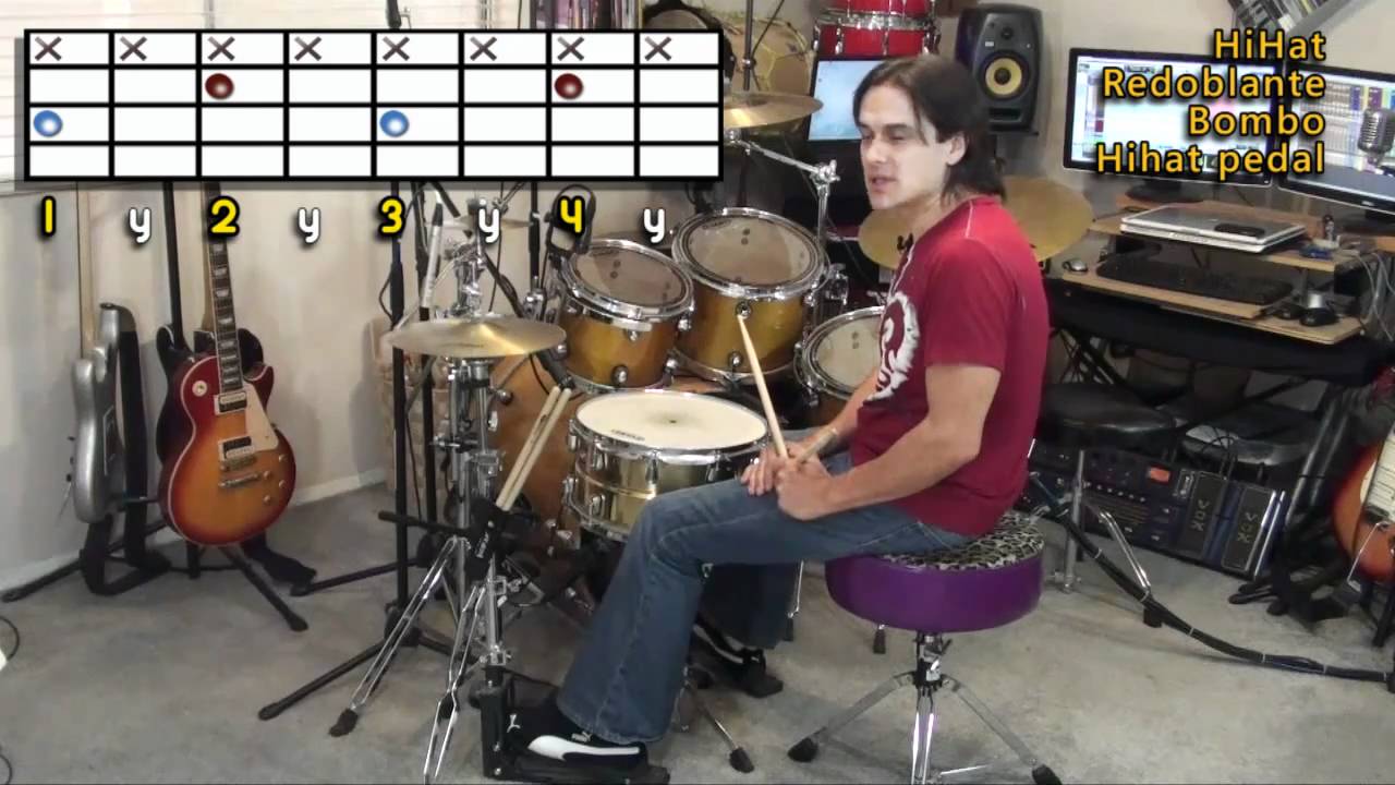 Como Tocar Bater&iacute;a - Ritmo B&aacute;sico de Bater&iacute;a #1.1