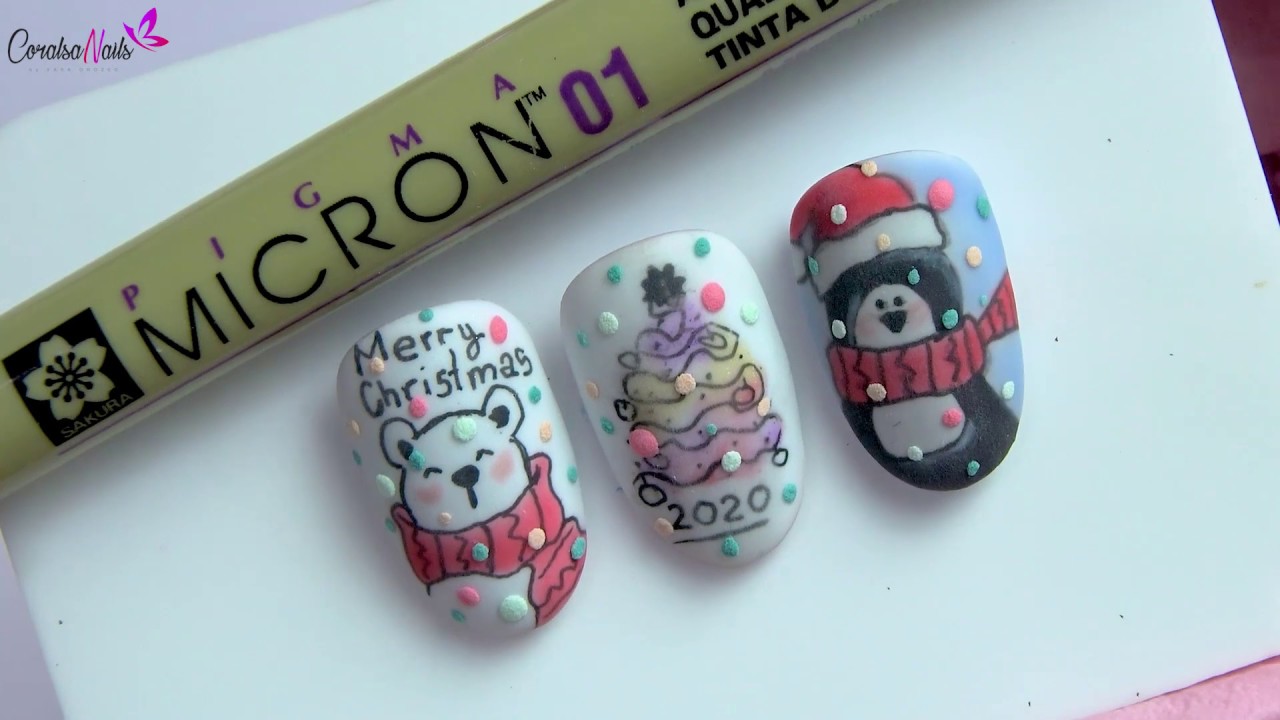 CURSO GRATIS. DECORACIÓN NAVIDEÑA EN UÑAS CON ROTULADOR  CLASE 02