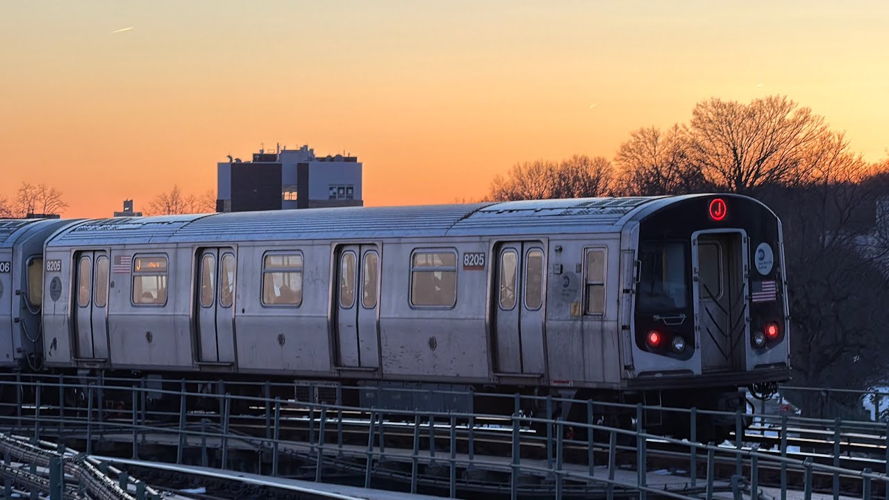 R143, R160, & R179 J Trains at Cypress Hills at Sunset