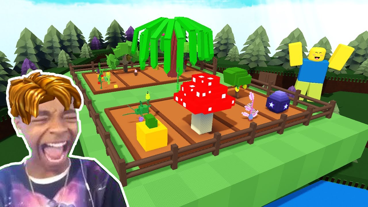 building GROW A GARDEN in Build a Boat Funny moments memes trolling