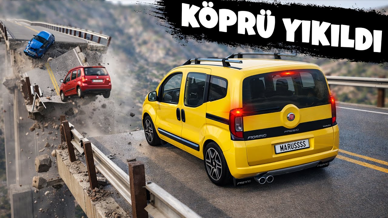 YIKILAN KÖPRÜDEN TİCARİ ARABALARIN ZORLU TESTİ !!! │ Beam.ng Drive