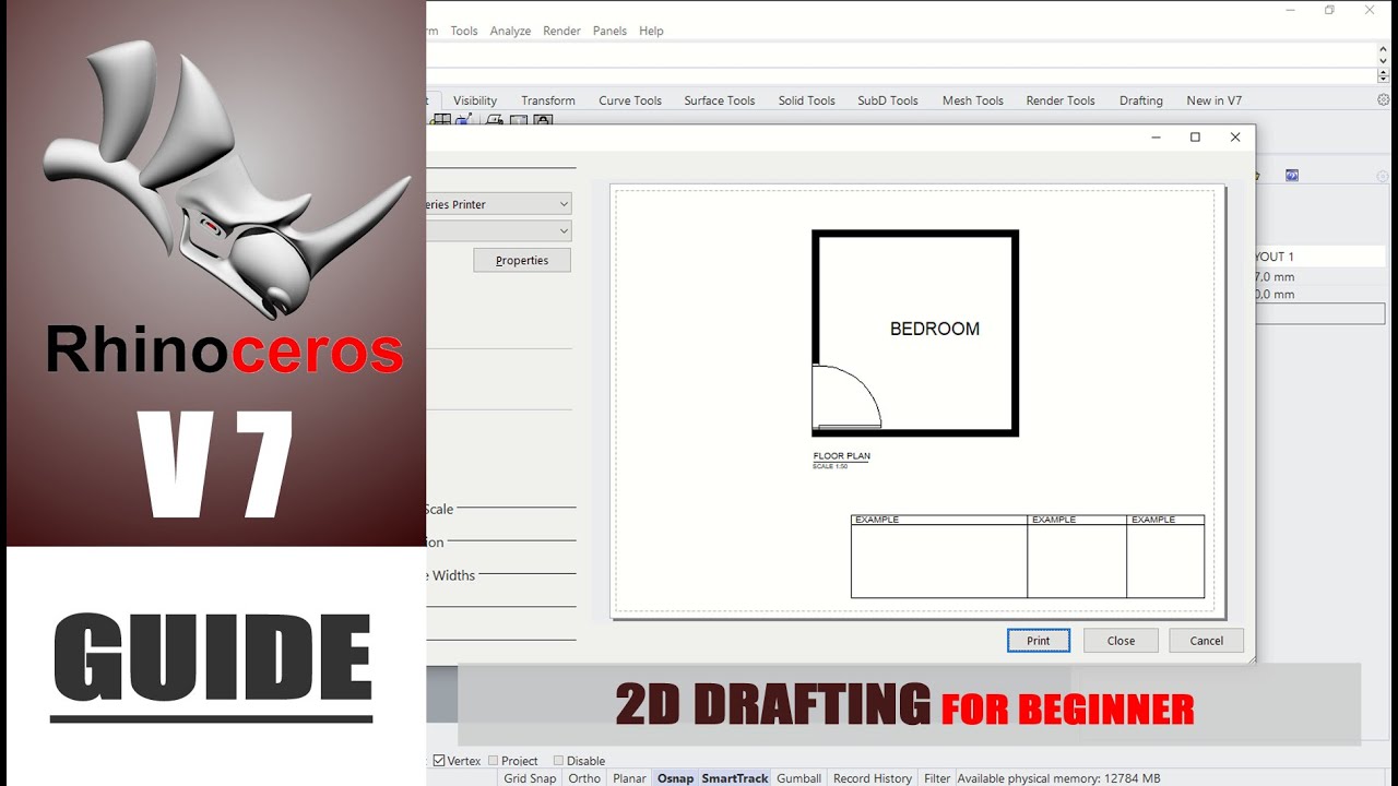 Rhino 7 2D Drafting Guide Basic Tutorial For Beginner