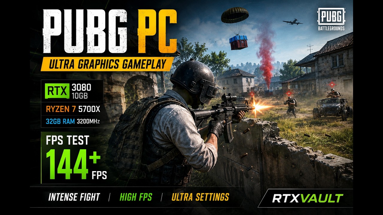 PUBG PC at Max Settings with Zero Drops? 🔥 RTX 3080 10GB + Ryzen 7 5700X FPS Test