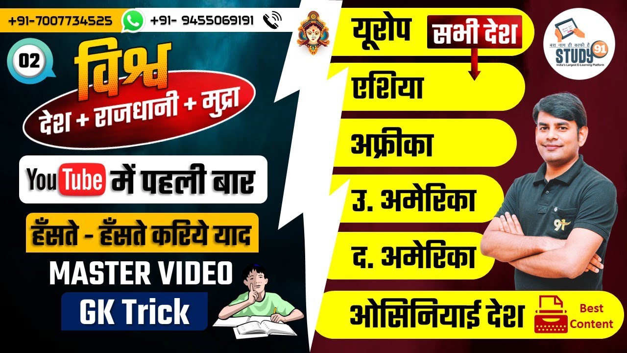 Country, Capital and Currency 2022 Part-2 | विश्व के प्रमुख देश,राजधानी एवं  मुद्राएँ  by Nitin Sir