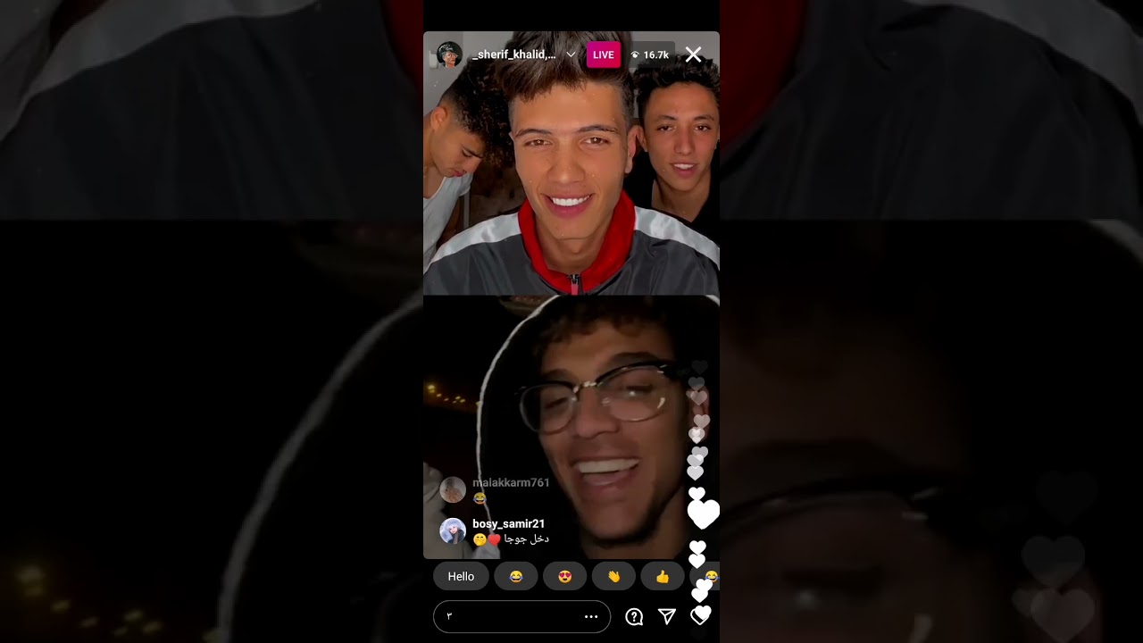 لايف شريف خالد و حليم و بومبو و حمو العربي ❤️