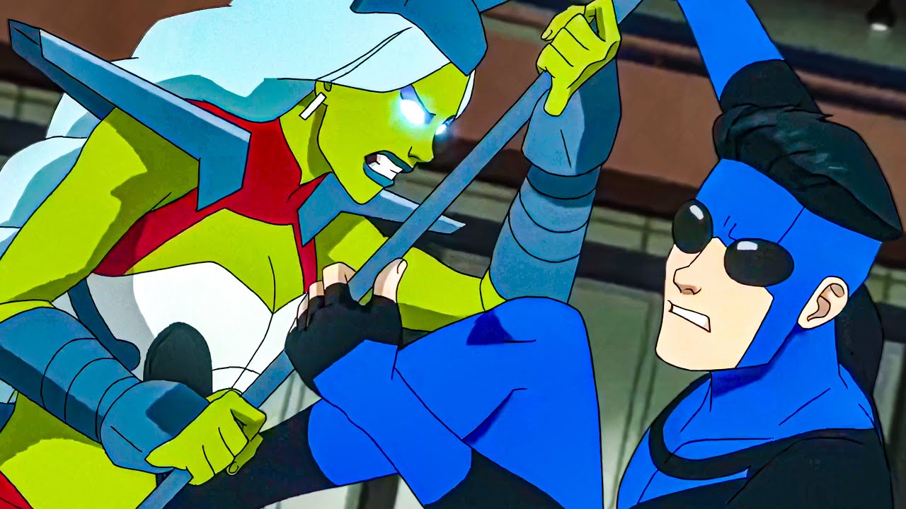 Invincible and Atom Eve VS. Universa Fight | Invincible Season 4