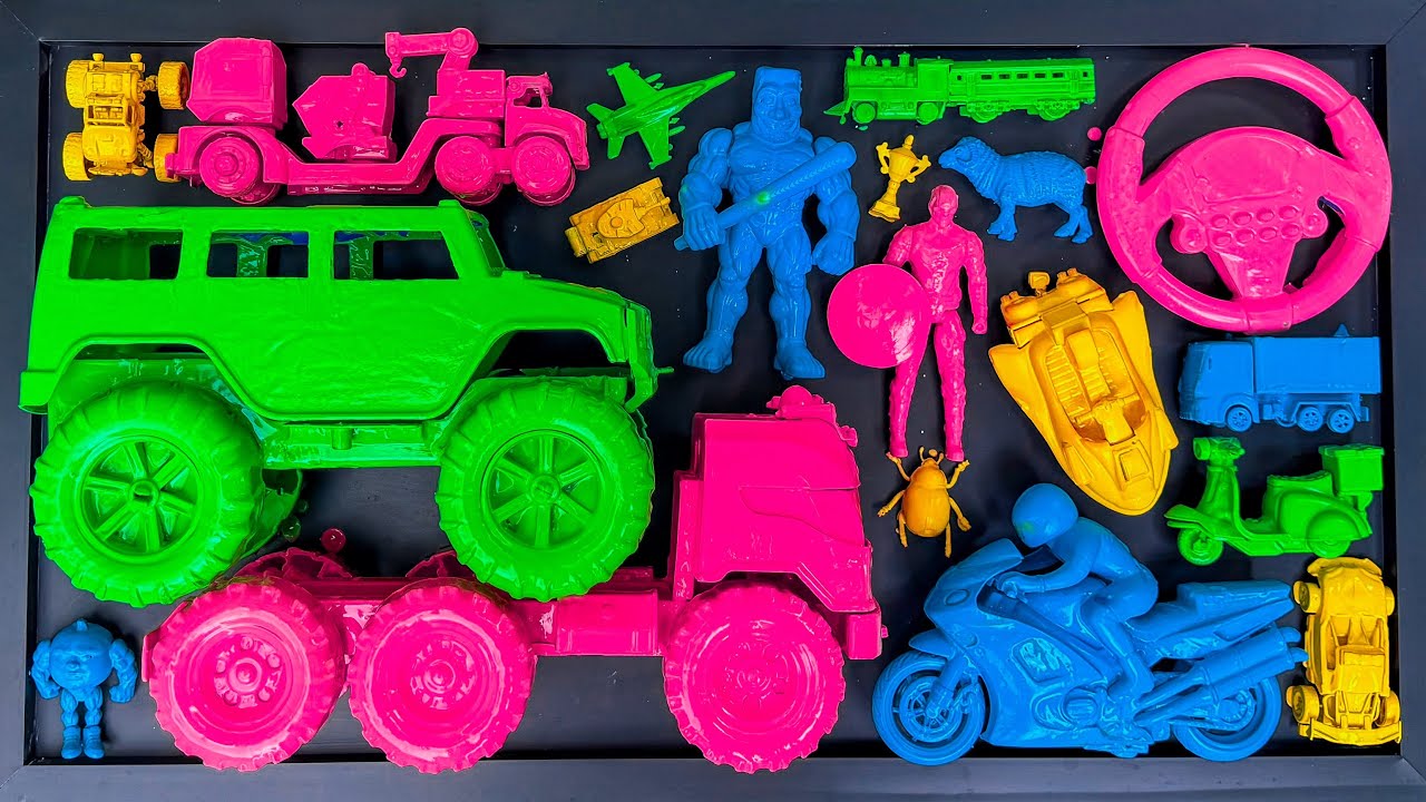 Membersihkan mobil mobilan, mobil monster, truk kontainer, skyboad, kereta uap, anomali & motorbalap