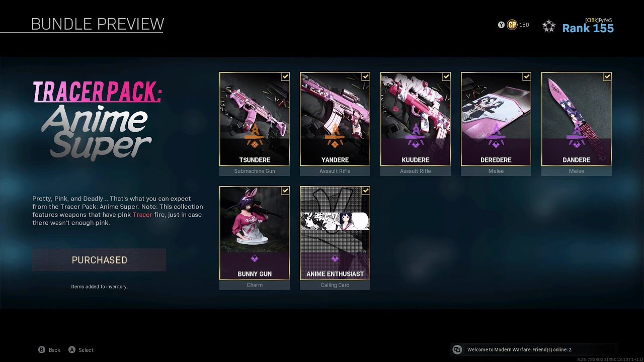 Call of Duty Modern Warfare. Warzone Tracer pack: Anime Super. NEW Kilo MP7 Pink tracer fire rounds