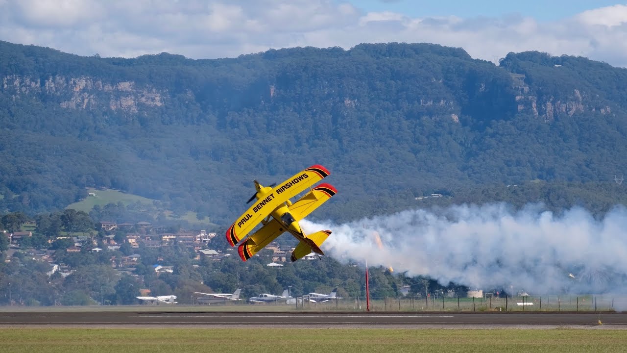 [4K] Paul Bennet aerobatics display in the Wolf Pitts Pro at Wings Over Illawarra (Sydney Airshow)