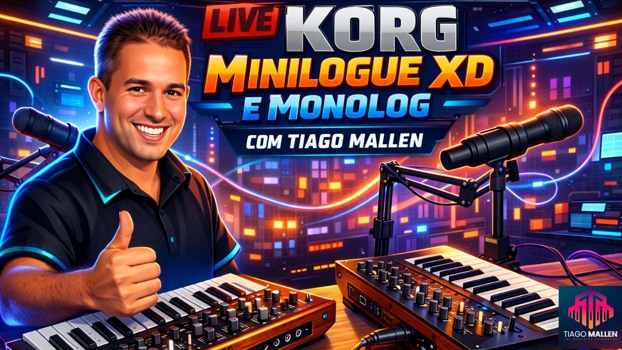 LIVE - KORG MINILOG XD MONOLOGUE  - COM TIAGO MALLEN. LINK DOS SORTEIOS ABAIXO DO VIDEO #musica