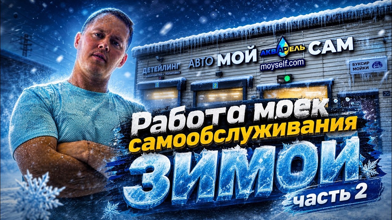 Работа моек самообслуживания зимой. Часть 2