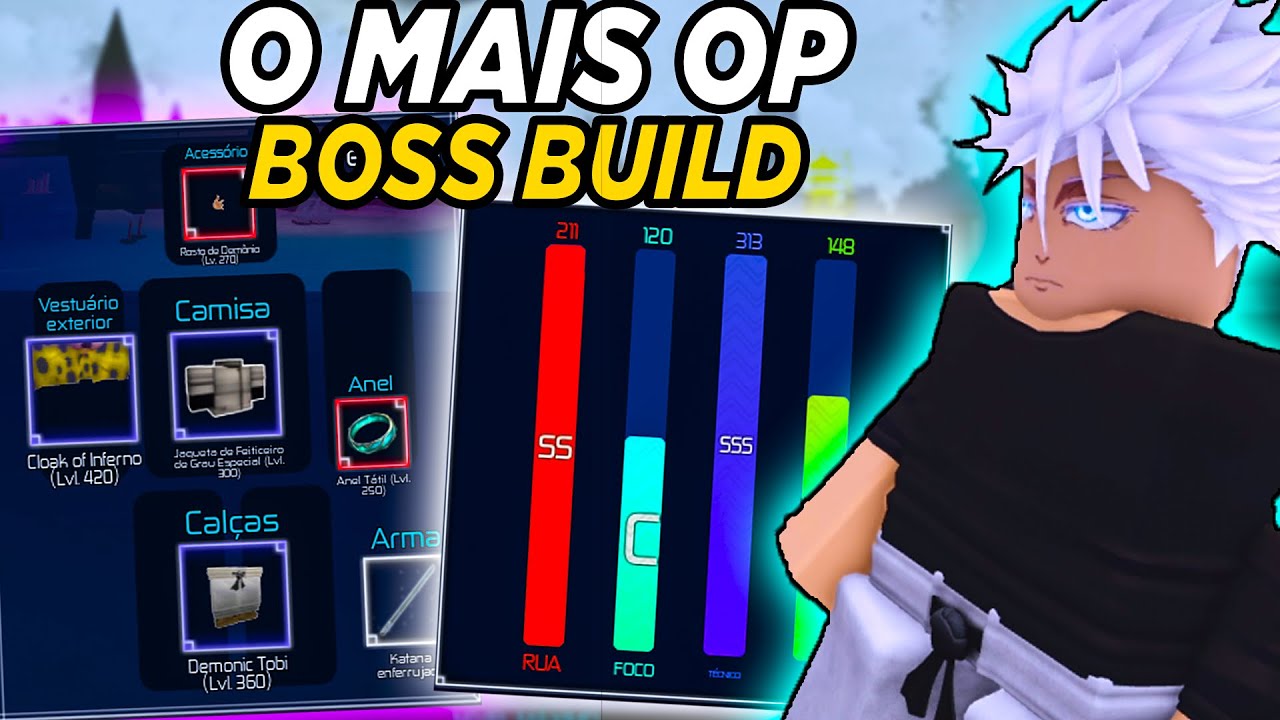 BUILD DE DERROTAR BOS com 1 HIT ( 5 SEGUNDOS ) no JUJUTSU INIFINITE !!