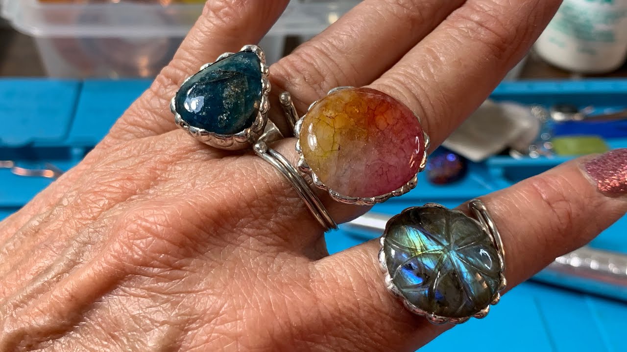 Adjustable Gemstone Soft Soldered Rings