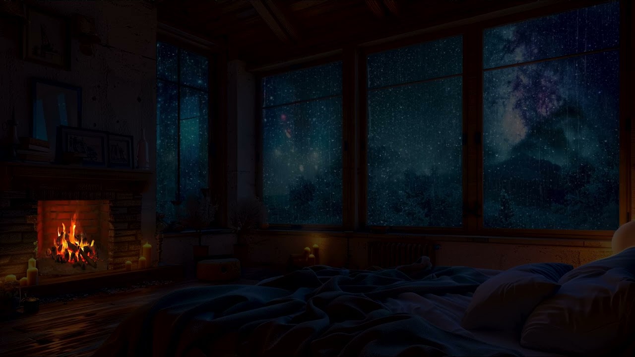 Gentle Rainy Afternoon, Cozy Fireplace: The Perfect Combination For Deep Sleep