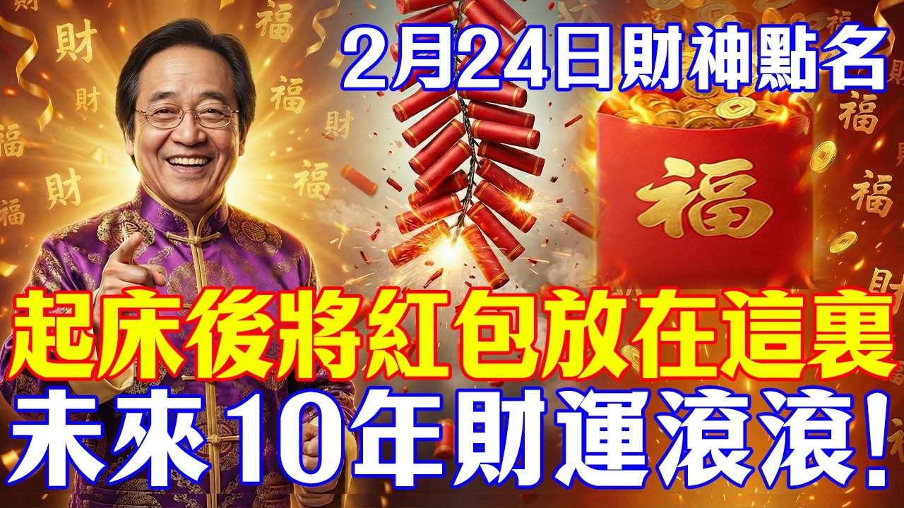 倪海廈：2月24日財神降臨必看！起床後紅包『放這處』，未來10年財運翻天覆地，錯過再等一輩子！#倪海廈#風水#運勢#中醫養生